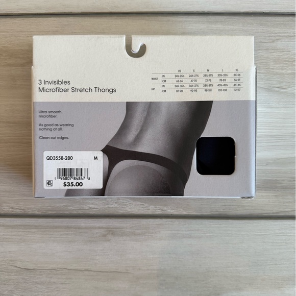 Calvin Klein Invisibles Thong Underwear 3-Pack Black/Grey/Pink Medium NWT - Picture 6 of 9